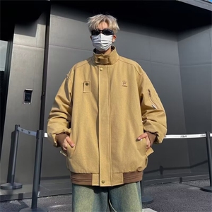 卡其色刺绣设计工装外套男潮牌夹克衫外套 1001-1-WT139-p65图片