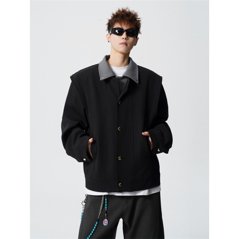 706-LK2699-P108特P现货春季男士撞色翻领夹克痞帅硬挺外套，男装夹克，星座706