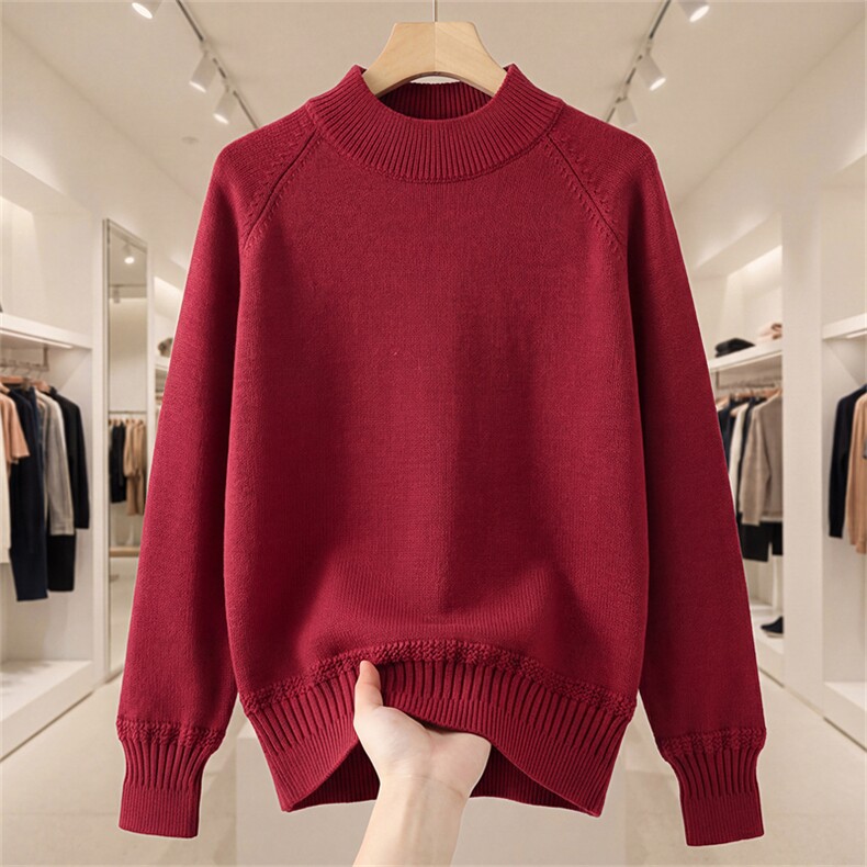 2025年秋季时尚百搭通勤简约休闲渐变螺纹套衫，女装针织衫/毛衣，阁惠羊绒