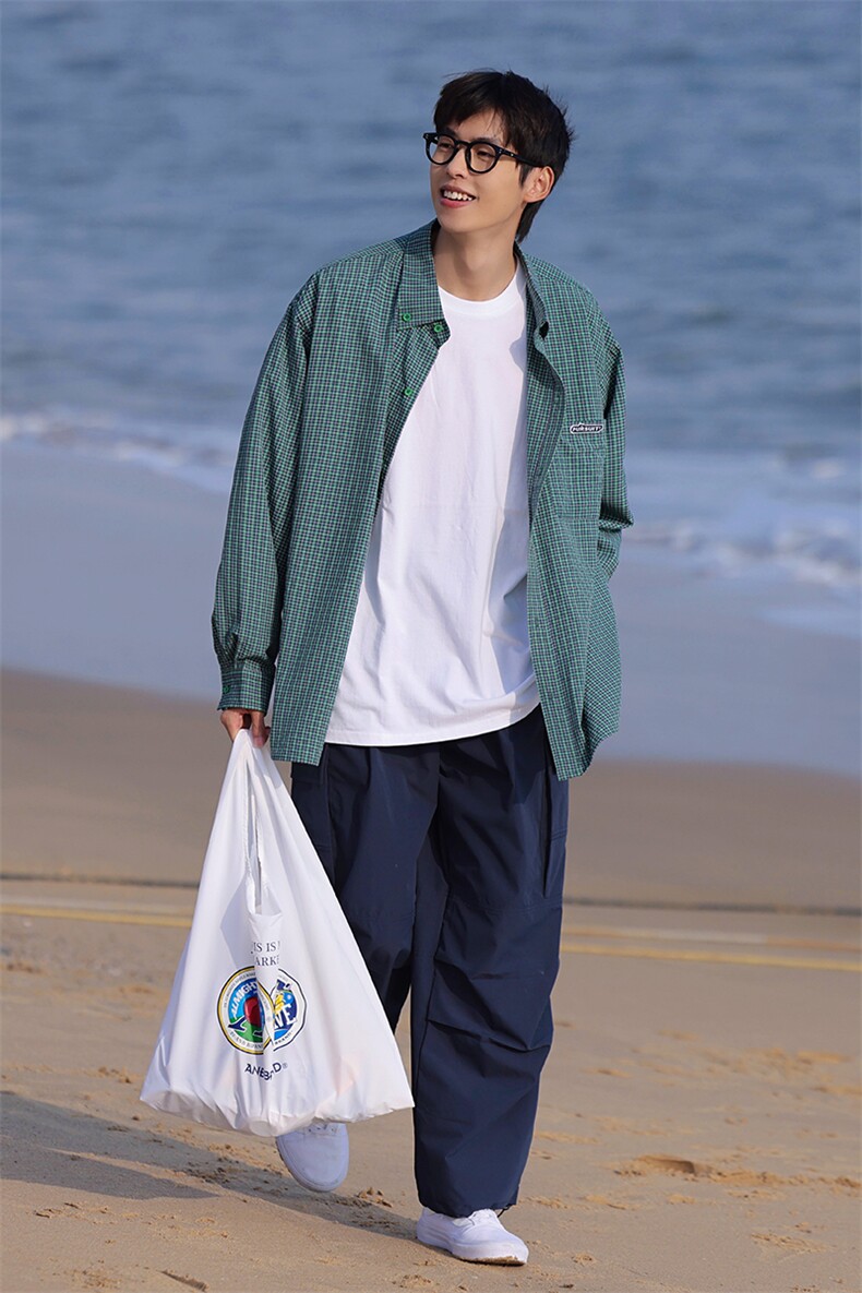 2024春长袖格子衬衣c3112p55控68聚酯纤维,男装衬衫,电商A138B