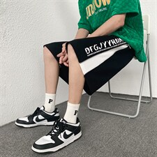 2025夏季港风宽松拉链假两件印花休闲短裤B266-DK05-P30，男装牛仔裤，星座B257-1