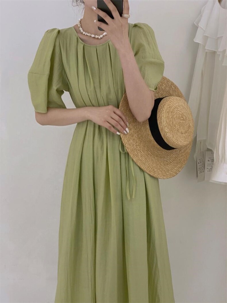 系带连衣裙，女装连衣裙，驿谷