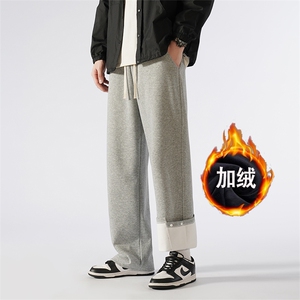 重磅420克 华棉复合奥利绒 加绒加厚直筒休闲运动卫裤K825特P49图片