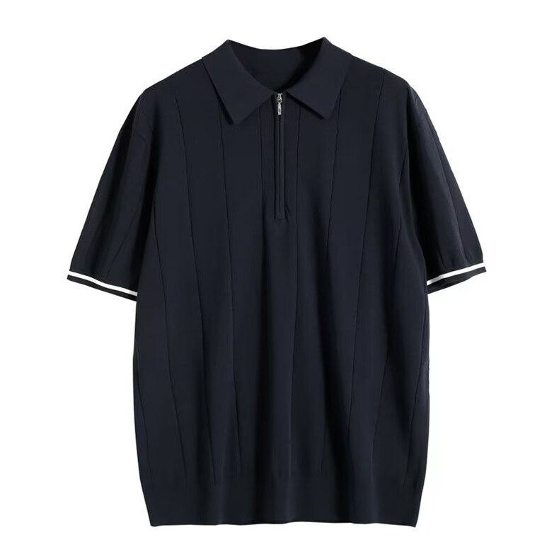 夏季高档polo衫男士薄款夏季气质短袖上衣半拉链翻领针织衫男短袖,男装T恤,星座506A