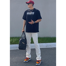 美式ins高街hiphop新款弹力修身直筒休闲裤货号K675P65，男装休闲裤，电商A063