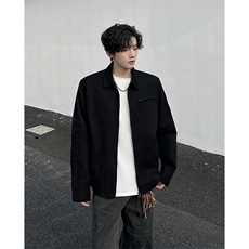 8XL-M春季水洗帆布短款夹克男生vintage美式复古工装外套JK003P98，男装夹克，电商B312