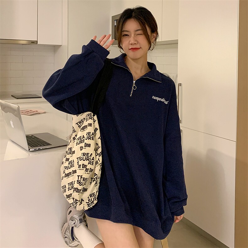 320克加绒大码宽松立领拉链卫衣女长袖oversize外套女E638-P50,女装短外套,星座911-2(原星座613-2）
