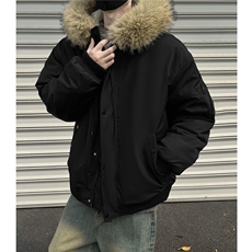 黑墙风数据高质量加厚大毛领工装飞行服棉衣TBMY05-P148，男装棉衣，星座1315