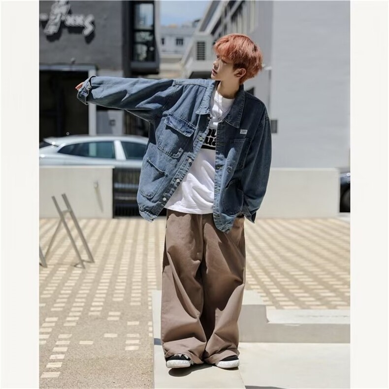 男秋季外套潮牌多口袋牛仔夹克N1202P60,男装夹克,星座1116-2