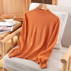 2026年秋季时尚百搭通勤简约休闲无缝半高领，女装羊绒衫，昭美纯山羊绒