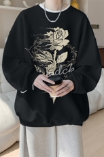 已注册/华棉内景春秋潮青年宽松圆领卫衣男WY00634/P35加绒P45，男装卫衣，电商B316