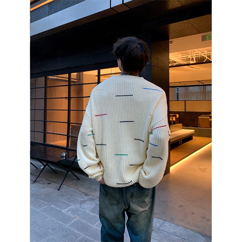 设计感V领毛衣男秋冬新款宽松慵懒针织衫603-1-M008-P75控98,男装针织衫/毛衣,星座403（原603-1）