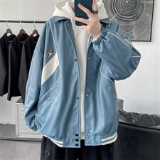 JK9120-P85皮夹克棒球服绣花秋季潮流百搭韩版宽松大码休闲外套图片