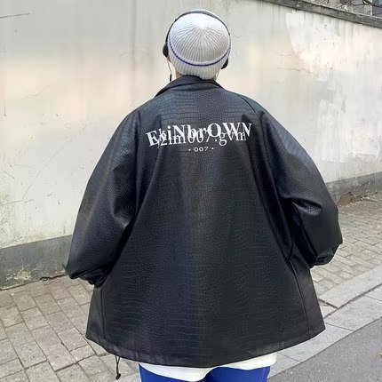 欧美炸街白色皮衣夹克男秋季大码上衣服韩版潮流痞帅高级感外套,男装皮衣,星座1210-1