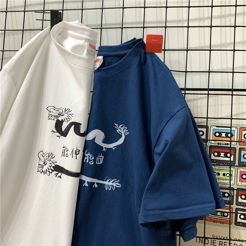 得物抖音直播供货纯棉260克印花短袖T恤A158-T230-P28控48,男装T恤,电商A158
