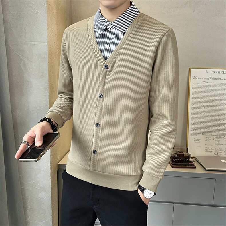 2025简约款秋冬季长袖假两件卫衣衬衣领潮牌百搭上衣6615-P75，男装衬衫，电商D342