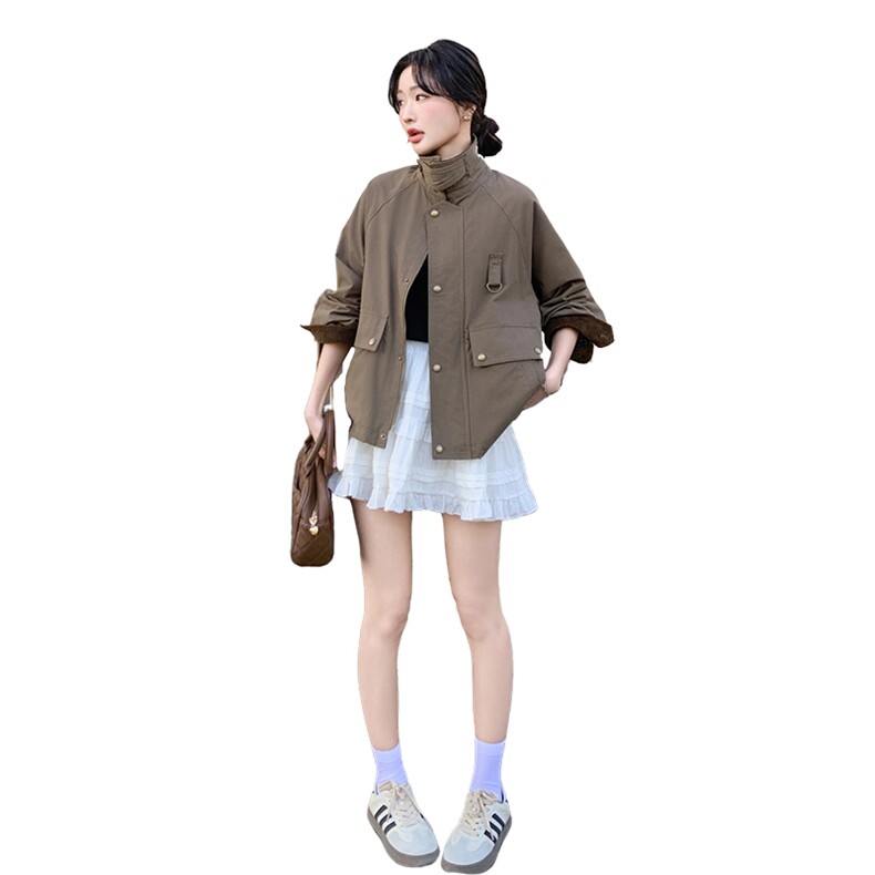 现货灯芯绒领拼接工装短外套2C206-L133-P145-K198,女装短外套,2C206