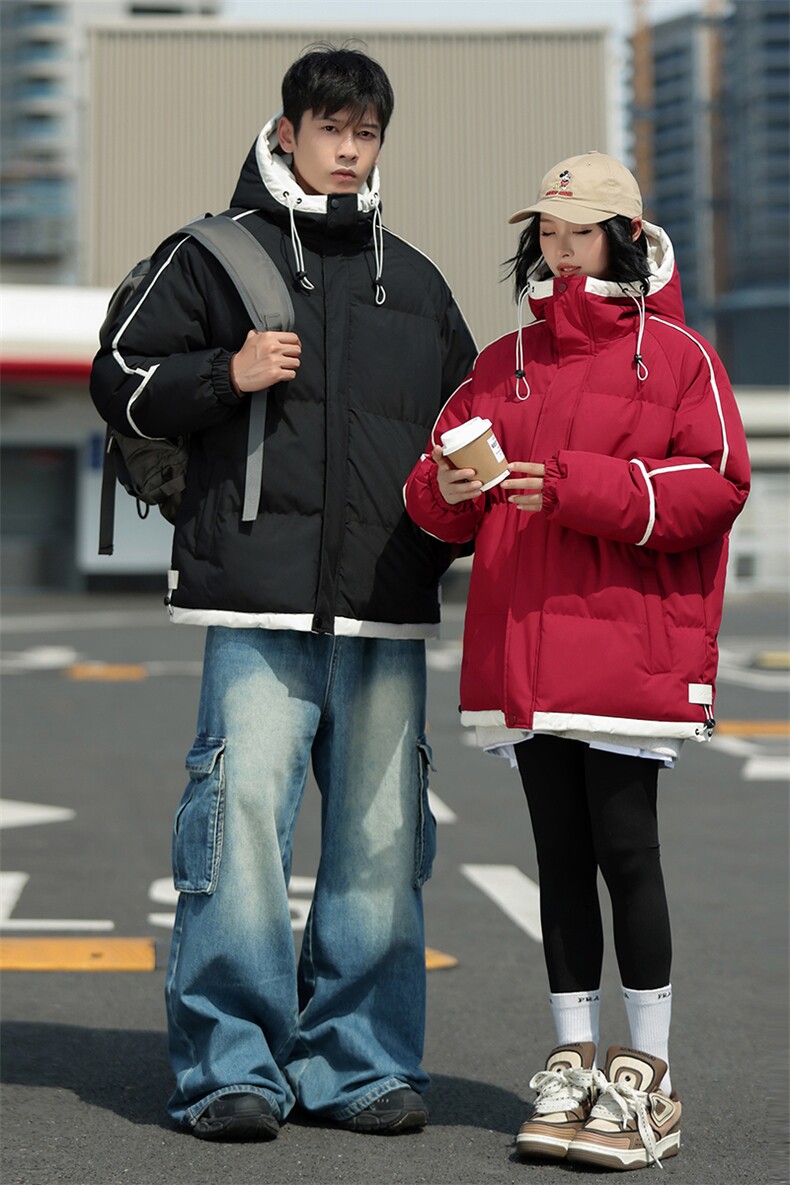 天台景中性风情侣款棉衣2026冬季宽松加厚外套男A436-3096-P80,男装棉衣,电商A436
