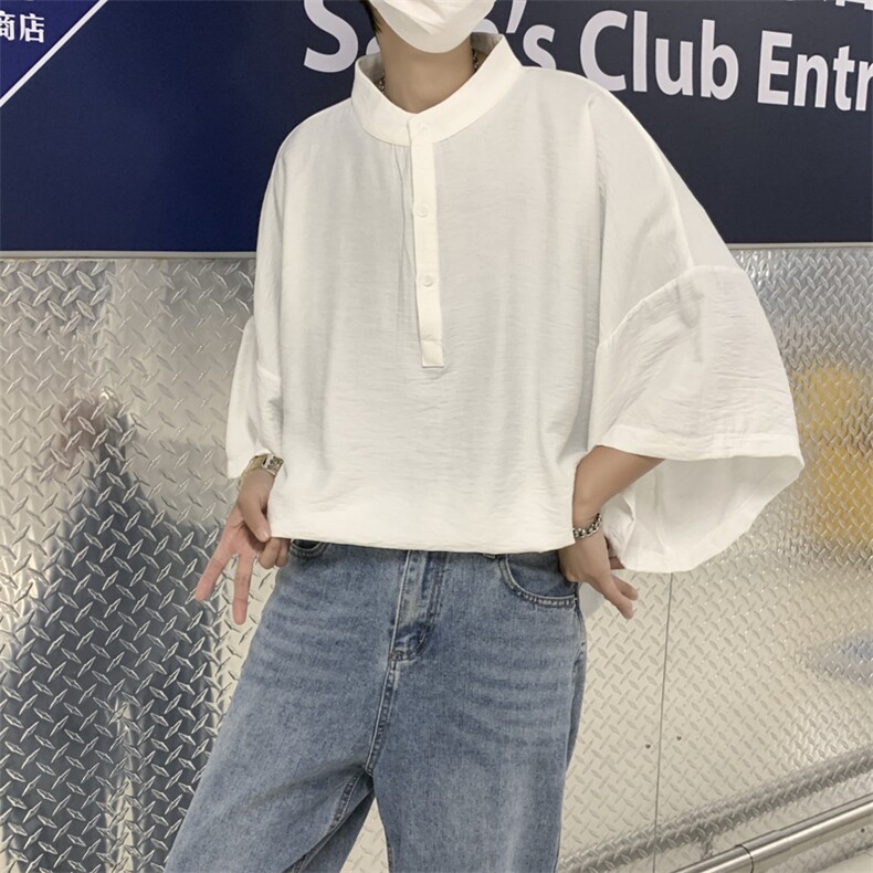 男士短袖t恤夏季衬衣黑白打底衫男女上衣潮流百搭情侣装衣服~T660图片