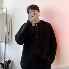 毛衣男秋冬新款港风宽松连帽针织毛衫MYA2-P65，男装针织衫/毛衣，星座214-3