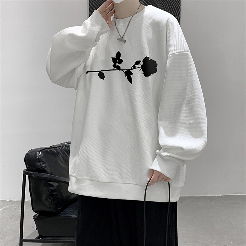华夫格卫衣圆领卫衣男大码长袖t恤男外套HW76360-P30,男装卫衣,电商A040