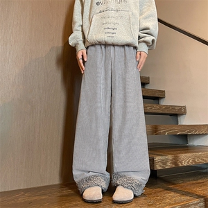 8XL-M加厚羊羔毛棉裤特大码宽松休闲裤保暖直筒阔腿裤KZ1939/P68图片