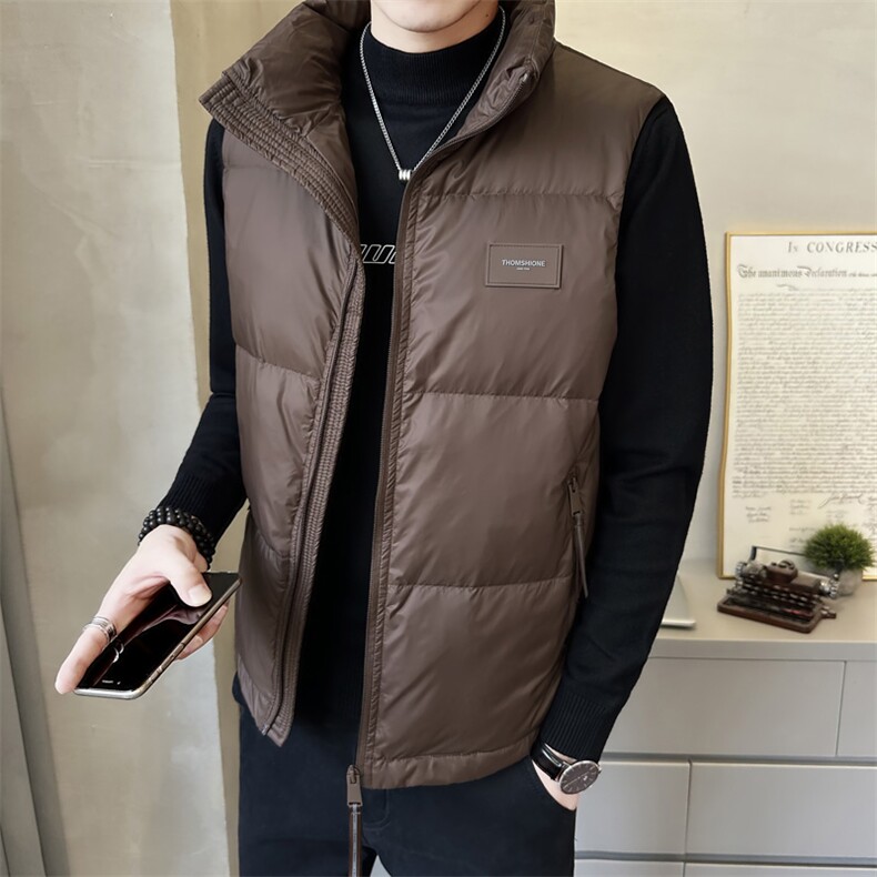 短款立领羽绒马夹男休闲日系面包服保暖外套马甲背心M03-P110,男装背心/马甲,电商A239
