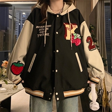 2025春季新款重工刺绣草莓棒球服女学院风时尚休闲外套女C755-110，女装短外套，星座911-2(原星座613-2）