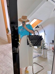 2022夏季新款韩版百褶长半裙,女装半身裙,雨木其