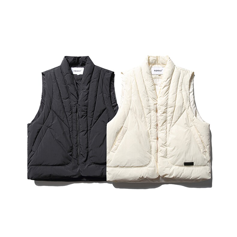 南夏乔装2025冬新款纯色立体口袋羽绒马甲日系复古简约无袖上衣男，女装马甲，电商S006（B521）