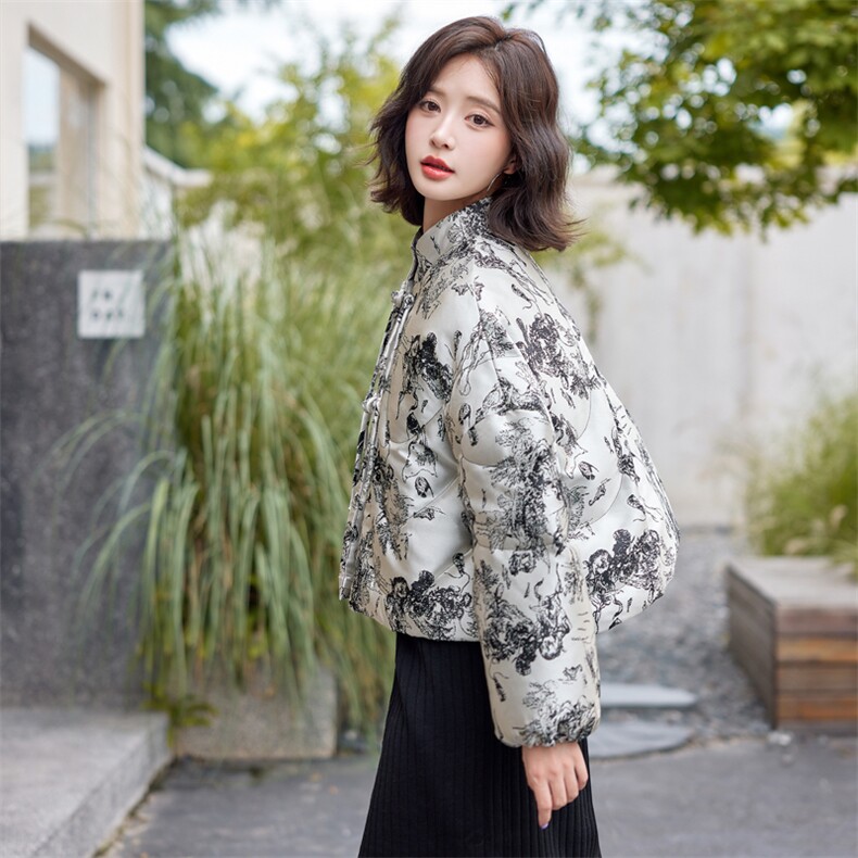 现货2024冬季新款小众设计时尚休闲简约羽绒服,女装羽绒服,深水步