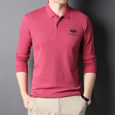 CE722钱塘2020-2中年男士秋季薄款商务休闲百搭纯色长袖t恤P55，男装T恤，钱塘207-2