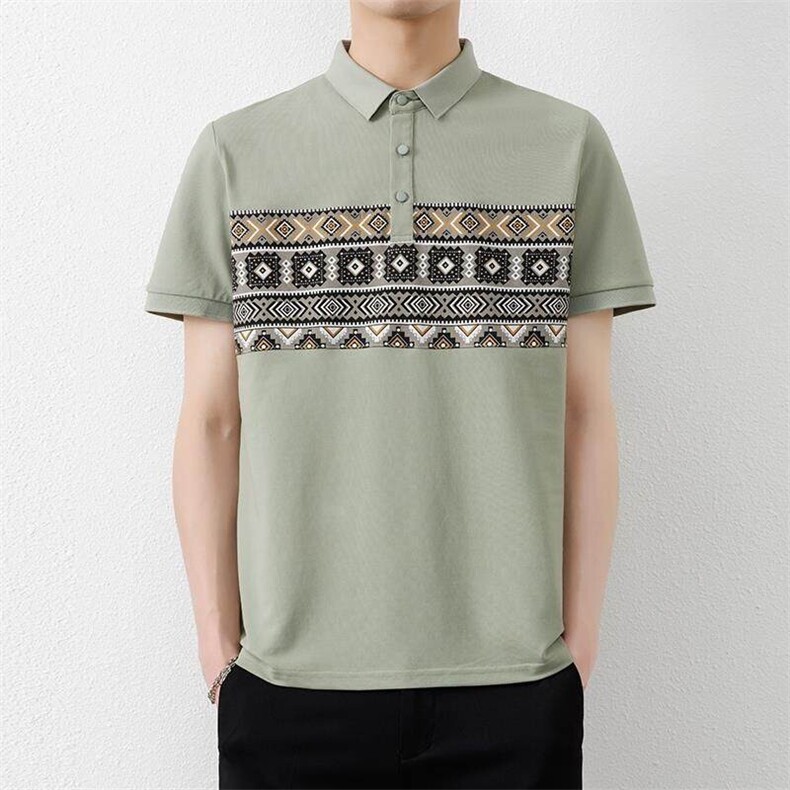 25032-特P35民族风时尚polo衫男短袖高端翻领t恤新款男士有领,男装Polo衫,电商D310B-1