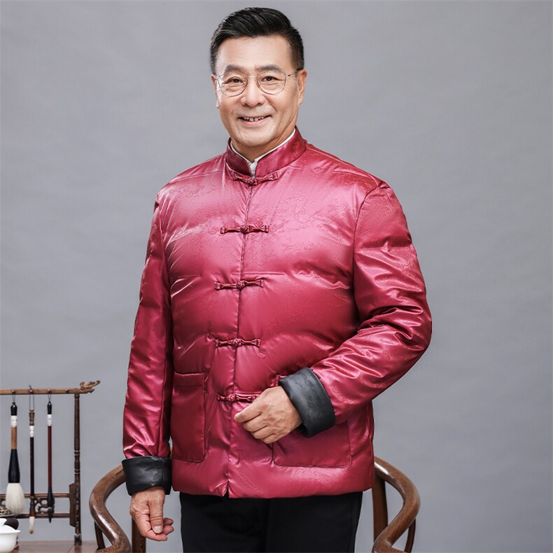 唐装90绒羽绒服男复古盘扣风羽绒服外套中式唐装TR2815-P190,男装羽绒服,星座1105-3