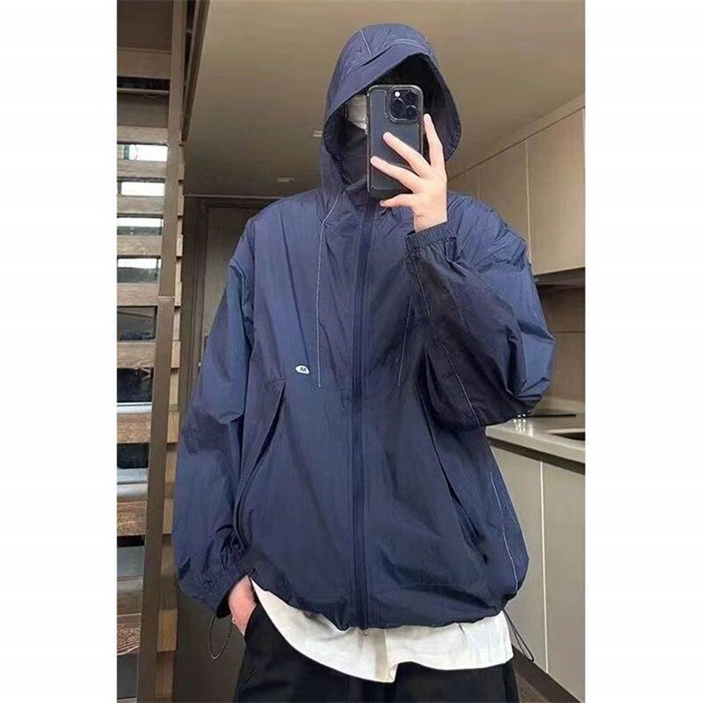 防晒衣男夏季薄款山系户外机能连帽外套宽松遮阳防晒服FS21p38,男装防晒衣,电商D315