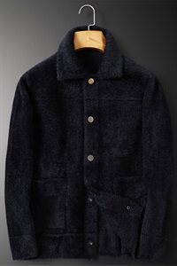 3330 冬季翻领休闲加厚保暖水貂绒开衫外套图片