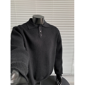 高品质800g重磅polo领老钱风大码针织衫毛衣男MY124-特P50控128图片