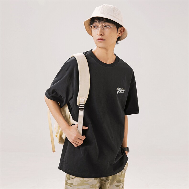 2024夏季新款男装日系潮牌纯棉印花圆领宽松短袖休闲T恤T962-F40,男装T恤,电商A101（原外27）