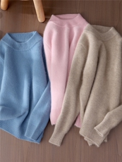 优质精选儿童纯色羊毛衫男童加厚套头针织女童羊绒毛衣打底衫，童装儿童羊毛衫，初丹羊绒童装