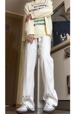 美式高街复古微喇牛仔裤男款春秋显瘦铆钉直筒裤子KZ015P60加绒70，男装牛仔裤，电商B312