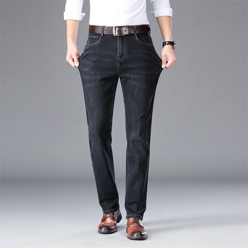 Z3617钱塘2020-2中年男士商务休闲百搭简约春秋新款牛仔裤P62,男装牛仔裤,钱塘207-2