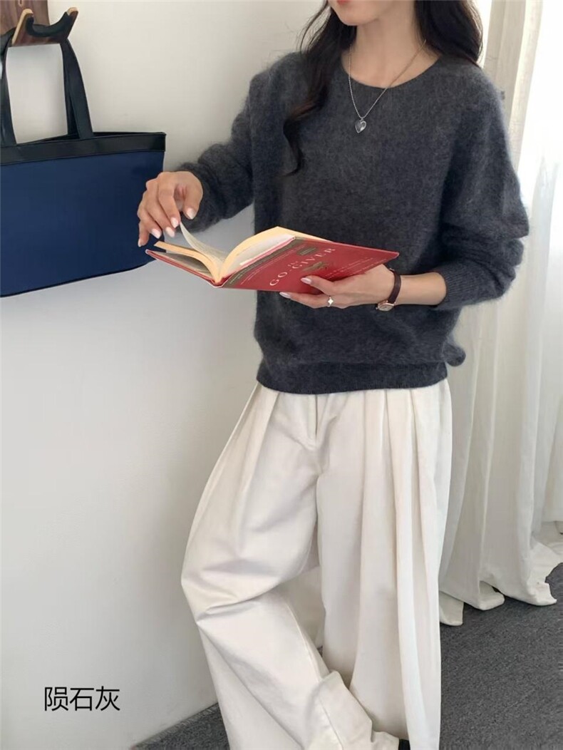 2025年秋季宽松型通勤单件长袖羊毛衫,女装羊毛衫,纳驰羊绒