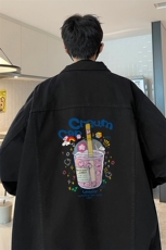 牛仔夹克男大码牛仔外套男茄克NJ77332-P60加绒款-P75，男装夹克，电商A040