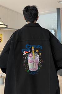牛仔夹克男大码牛仔外套男茄克 NJ77332-P60加绒款-P75图片
