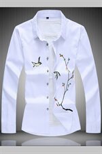 20大码印花中国风衬衫男夏秋新款青年长袖衬衫QT5030/7603p50，男装衬衫，电商A012