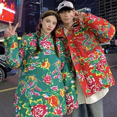 901情侣组合装棉衣外套保暖防寒男女东北大花袄风汉服团队服，男装棉衣，星座115A(原星座507）