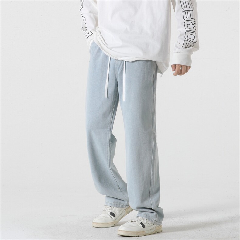 特P30抽绳牛仔裤纯色基础休闲裤882-P30，男装牛仔裤，星座205-1