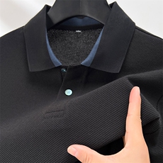 F86026精品40S高端男女同款翻领7A抗菌T恤长绒棉高端提花，男装T恤，钱塘207-1