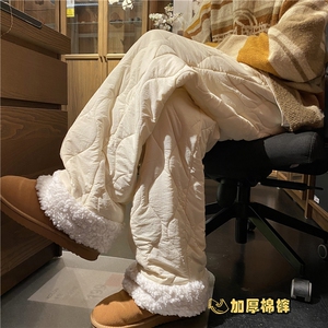INS潮流亮色情侣百搭宽松休闲加厚保暖棉裤B315-K877-p65控88图片