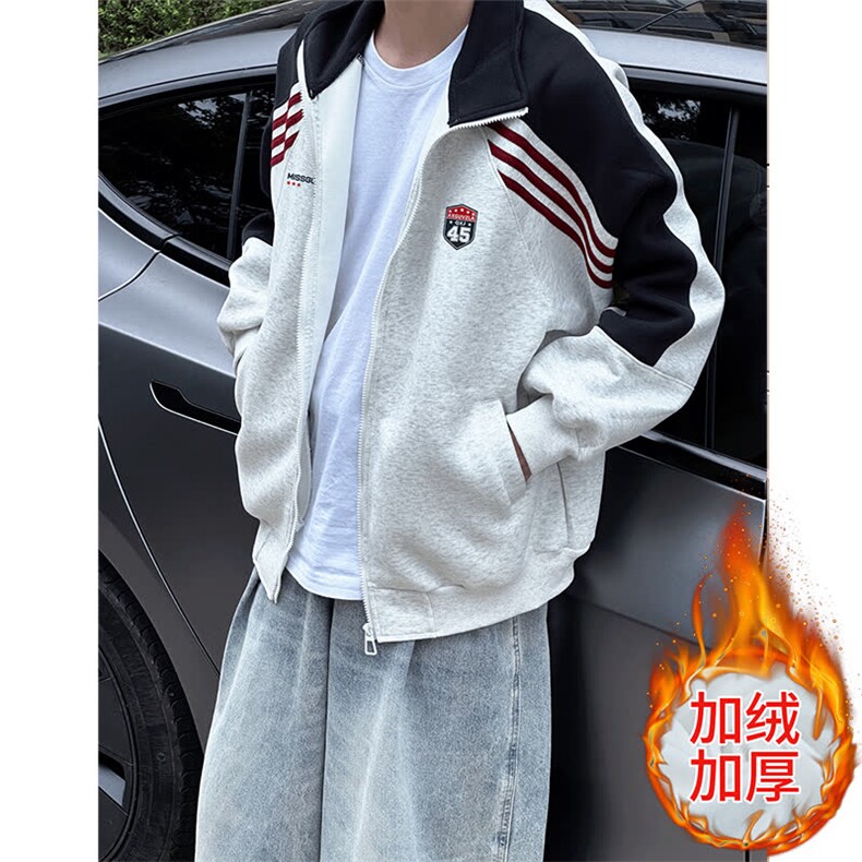 流行日系新款ins华棉复合贝贝绒卫衣潮流时尚原宿简约文艺气质图片